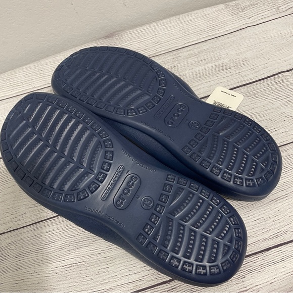CROCS Athens Flip Sandal Navy Blue Khaki Slip On Unisex Mens Womens 13 11 - Picture 5 of 7